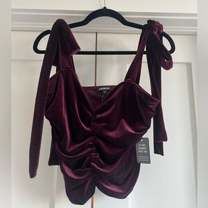 NWT Express Women's Velvet Cami Top - Rich Burgundy